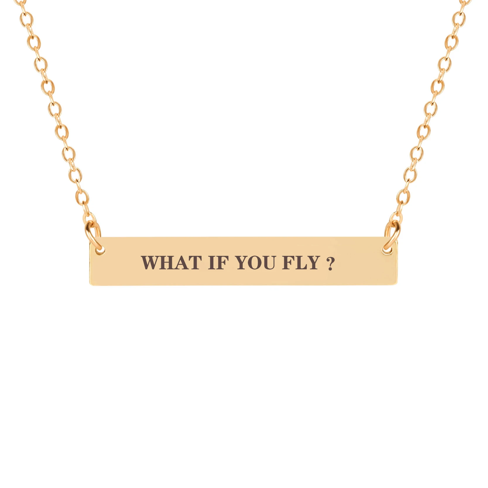 Что если вы летите Очаровательное ожерелье с резьбой подвеска золотого цвета