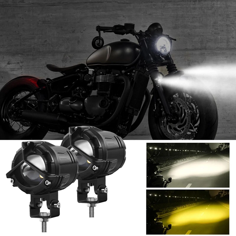 

For Universal Fog Lamp For Bicycles Car Motorcycle LED Spotlight White Yellow Color Headlight 12V 40W Fog Light