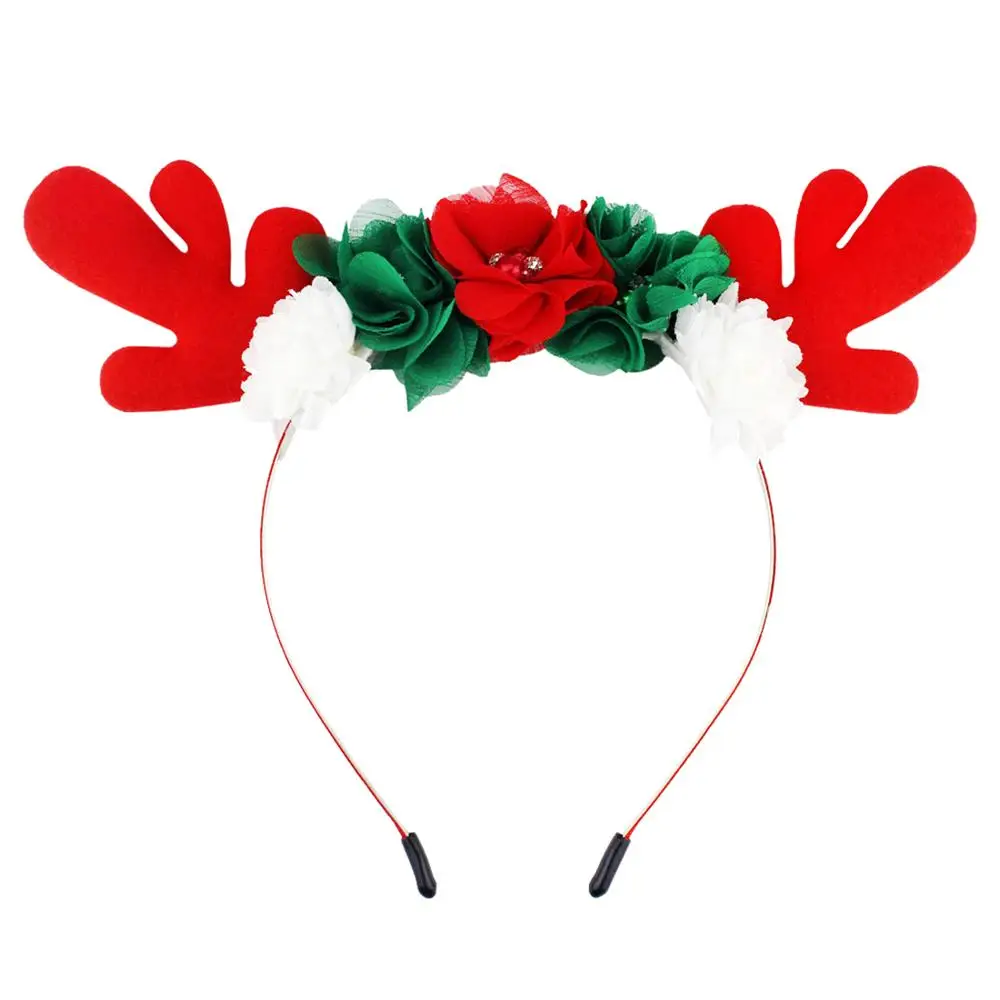 Празднование рождественской вечеринки обруч для волос девочек цветок олень