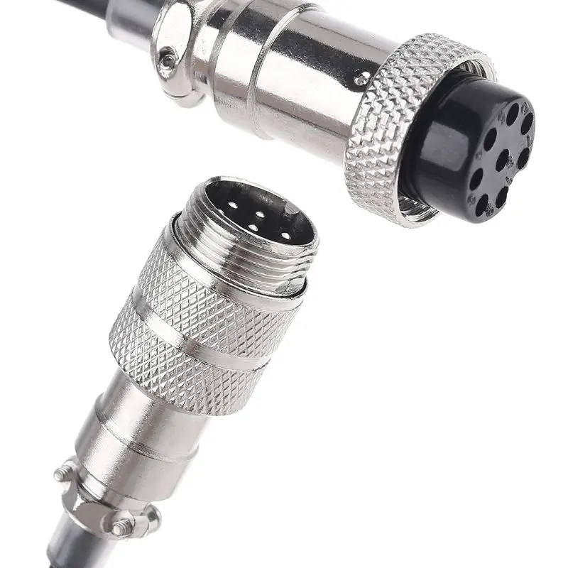 

8Pin Coiled Extension Microphone Cord 8Core Aviation Male Plug to Female Cable
