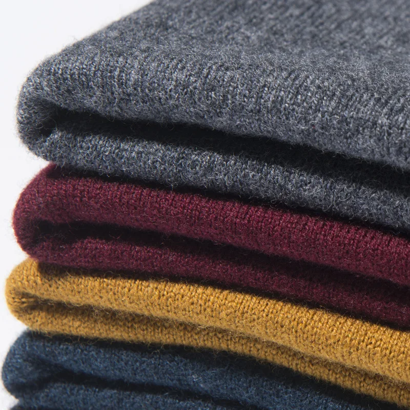 Мужской Повседневный свитер с высоким воротником теплый плотный деловой из 100%