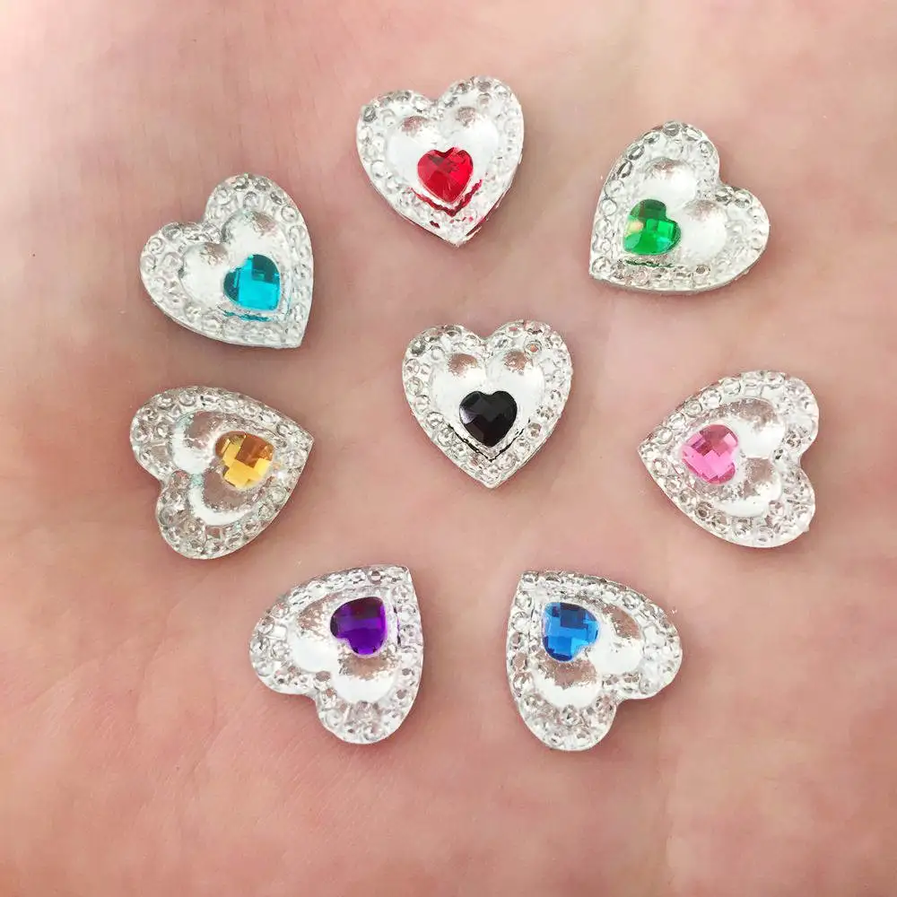 Лидер продаж 40 шт. AB Смола 12 мм Павлиний глаз сердце плоские стразы детское