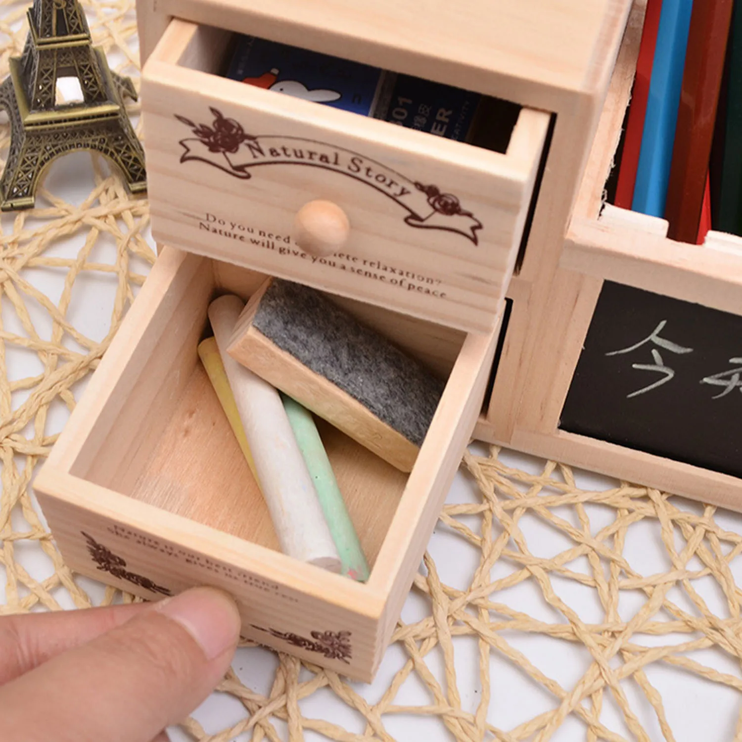 Kawaii Деревянный держатель для ручек Регулируемый контейнерный горшок карандашей