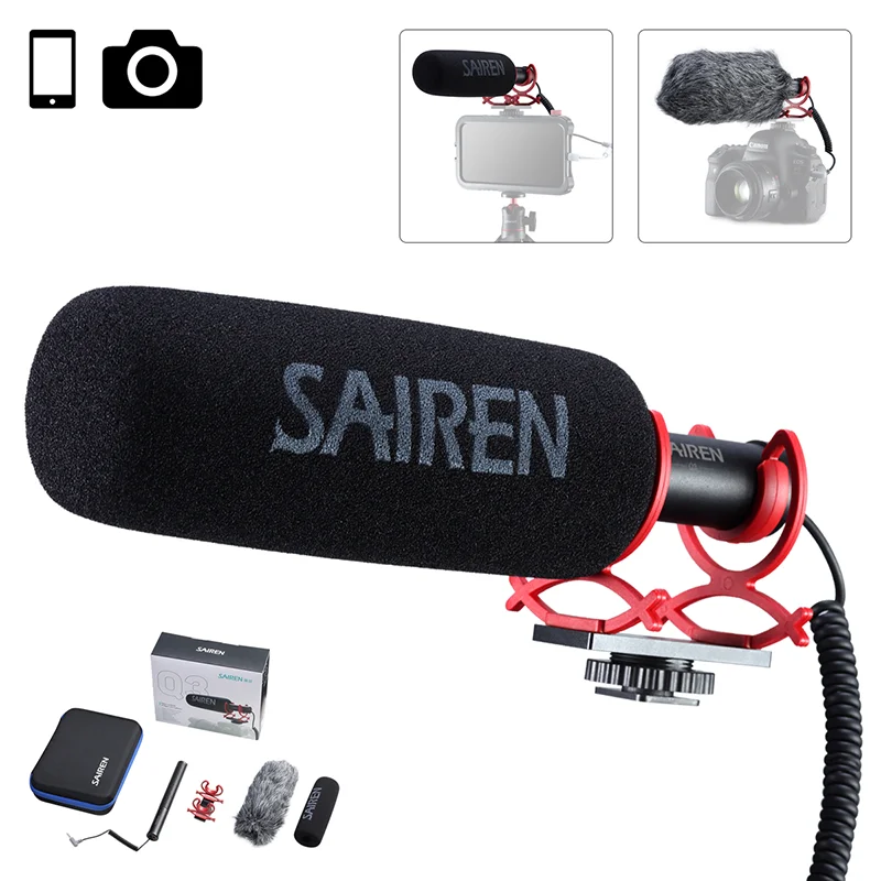 Профессиональный микрофон Sairen Q3 для интервью записи аудио и видео