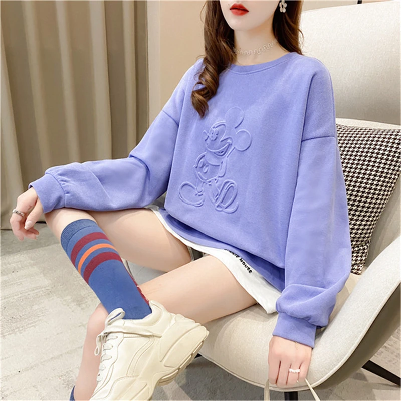 Disney новые женские толстовки с капюшоном и рисунком Микки свитшот мышью по