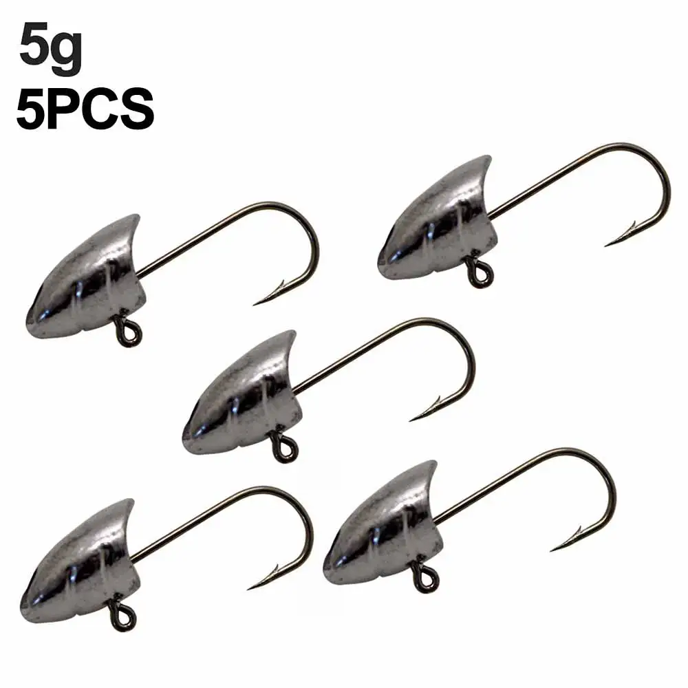 

5pcs/lot Barbed Fishing Hooks Lead Jig Head Fishhook for Soft Worm Lure Lead Head Hook For Bass Fishing
