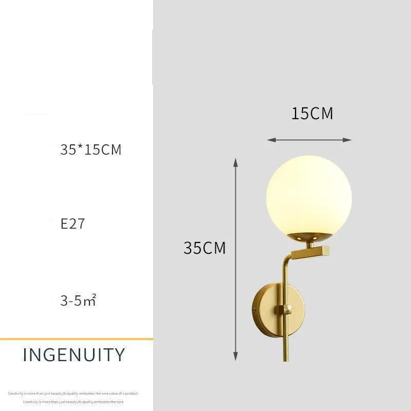 

New Nordic Glass Wall Lamp Wall Lights For Home Deco Industrial Decor Bathroom Mirror Light Indoor Lighting E27