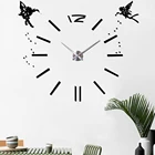 Большие 3D настенные часы Angel сделай сам, современный дизайн, бесшумные 47 дюймов Акриловые зеркальные часы для детской комнаты, домашний декор
