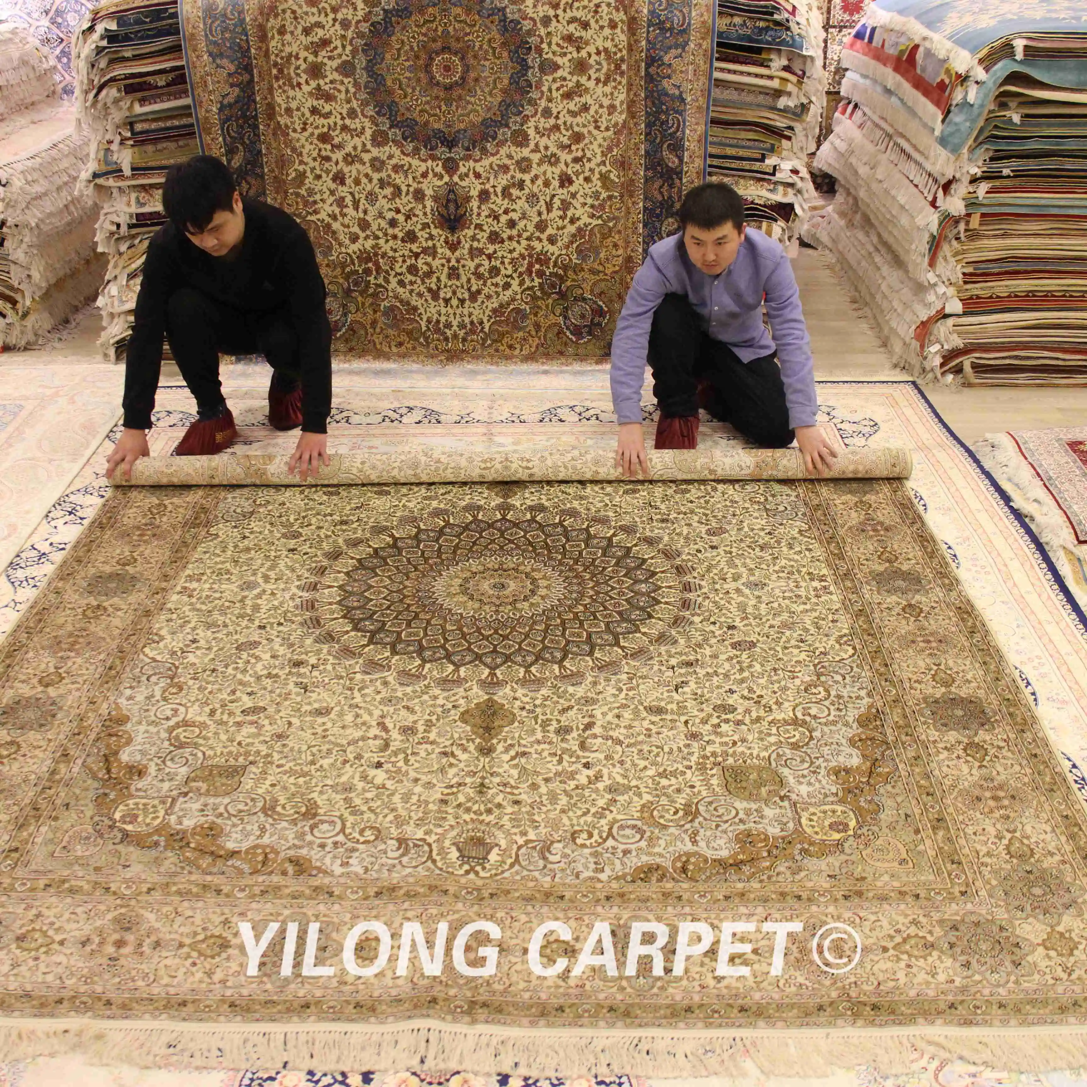 YILONG 8'x10' Классический белый и бежевый персидский ковер домашний декор ручной