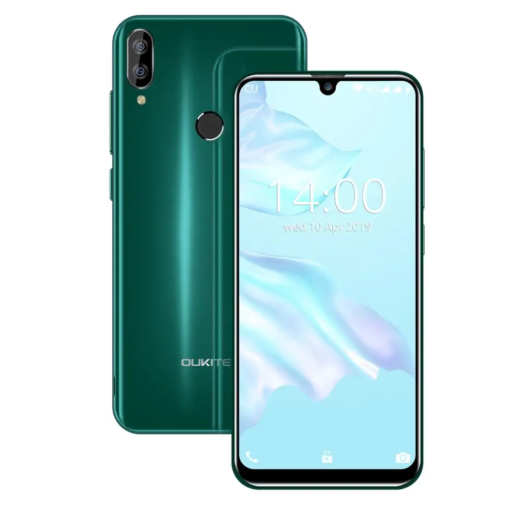 Зеленый OUKITEL C16 PRO 5,71 ''HD+ экран капли 4G смартфон MT6761P четырехъядерный 3 ГБ 32 ГБ Android 9,0 пирог лицо ID мобильный телефон 2600 мАч - Цвет: Зеленый