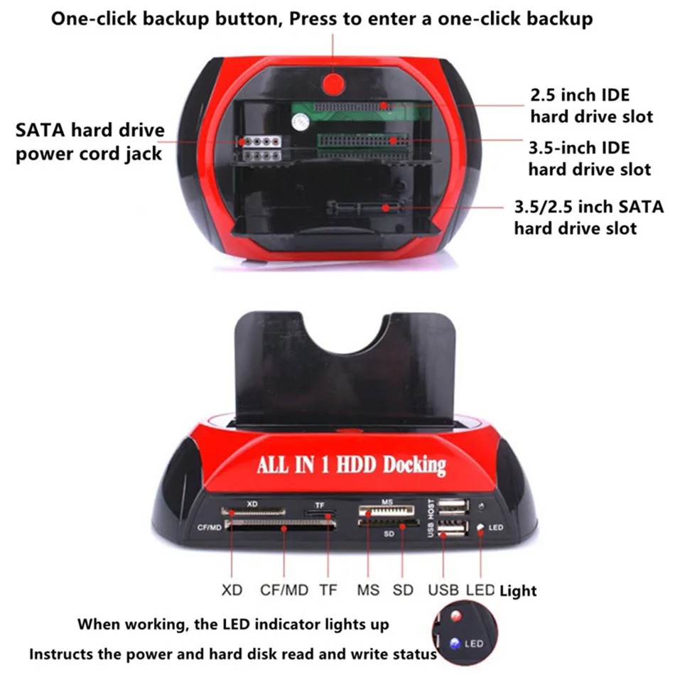 2 5 &quot3 5&quot IDE SATA все в 1 HDD док-Двухъядерный Intel Hd док-станция для жесткого диска с