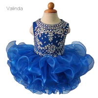 royal blue baby girl dresses with crystals toddler kids attire