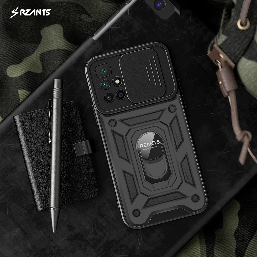 

Rzants For Xiaomi POCO M4 Pro 5G Case Shockproof Ring Stand Hard Casing Lens Camera Protection Military Plain Cover