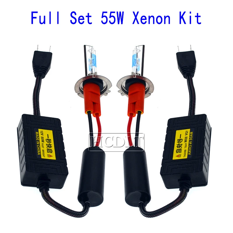 HCDLT полный комплект супер мини 55 Вт AC тонкий балласт HID фар Ксенон H7 H1 H11 9005 9012