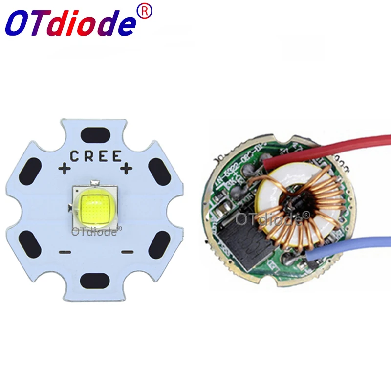 Cree XML2 XM-L2 T6 10 Вт высокой мощности Светодиодный излучатель холодный белый диод 16/20 мм PCB+ 17 мм/22 мм DC3.7V 12V EL драйвер