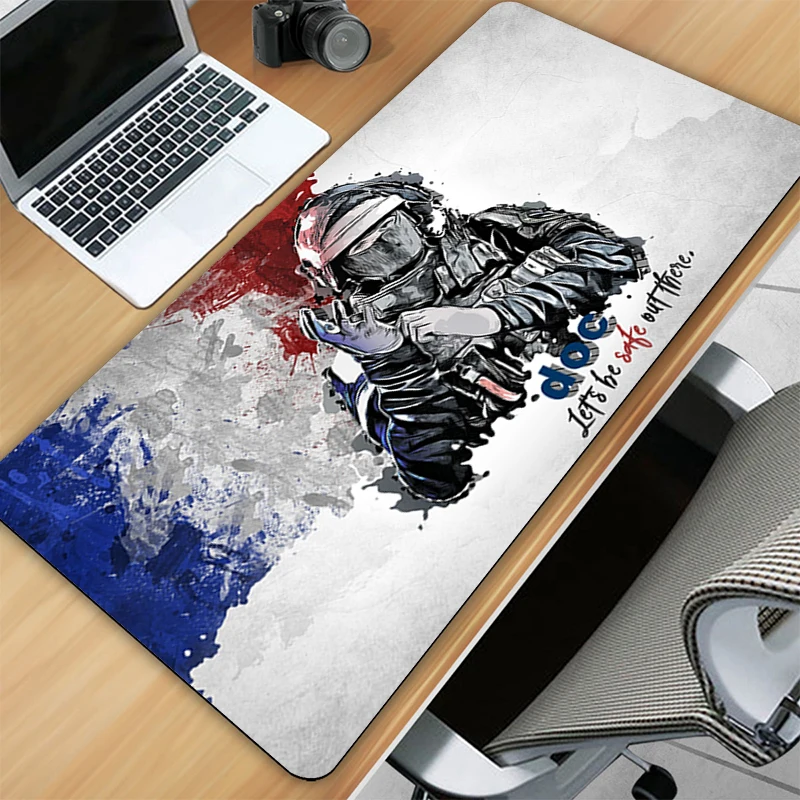 

Gaming Pad Mouse Long Desk Hot Backlight Mousepad Rainbow six siege Keyboard Xxl Computer Table Custom Gamer Laptop Mause Pads