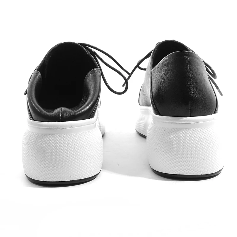 Лоферы из натуральной коровьей кожи Женская Весенняя Обувь На Шнуровке цвет