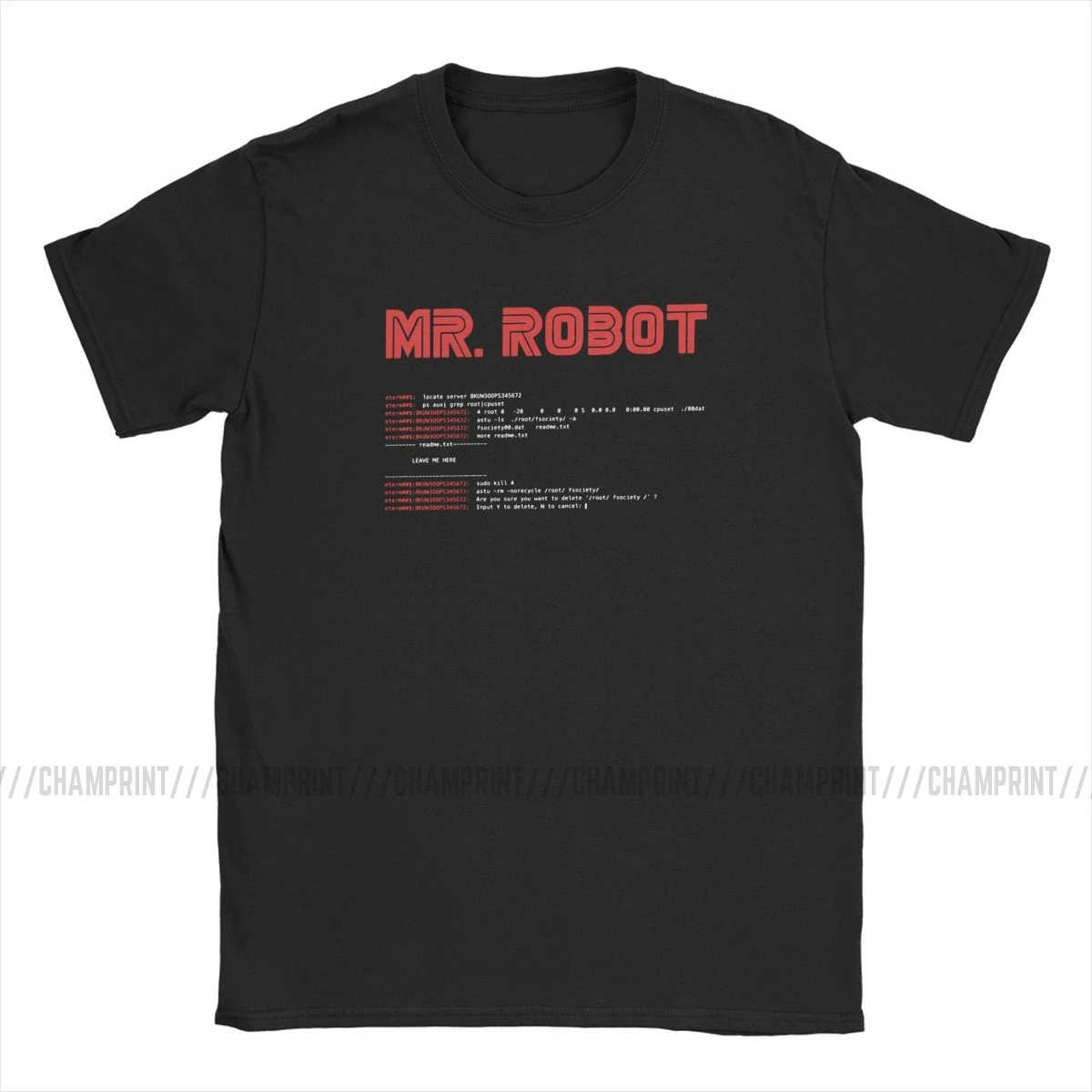 Мужская футболка Mr Robot с программатором Arch Linux круглым вырезом для отдыха и работы