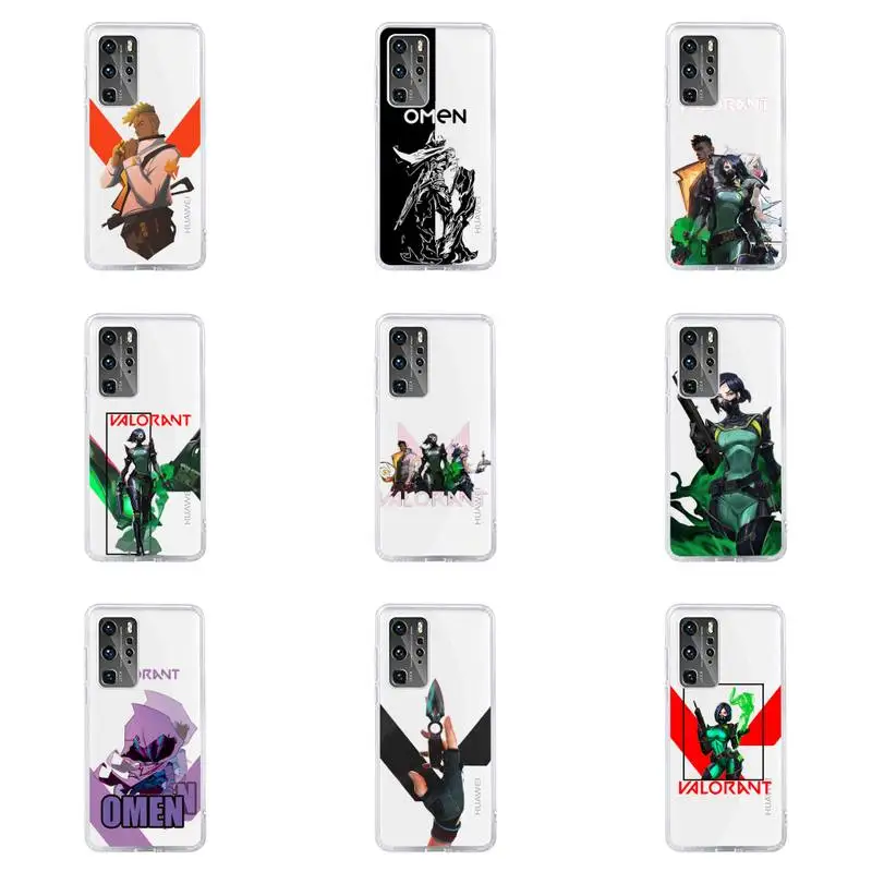 

valorant Phone Case For Huawei P40 P30 P20 Mate Honor 10i 30 20 i 10 40 8x 9x Pro Lite Transparent Cover