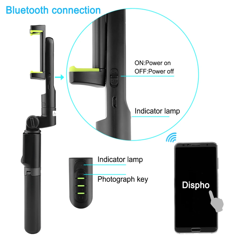 Панорамная селфи Палка с дистанционным управлением и вращением на 360