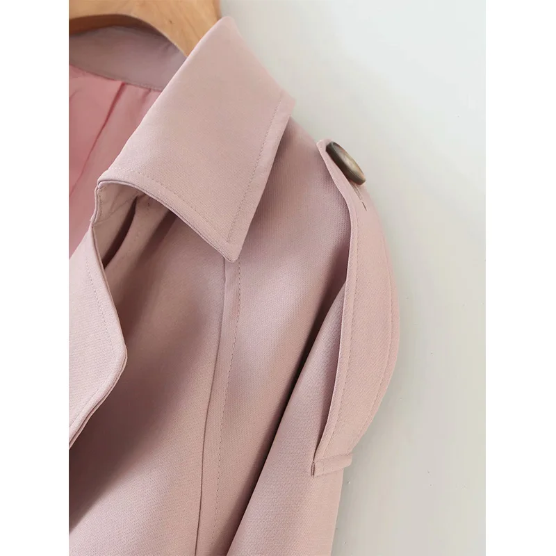 

2020 New Autumn Women's Trench Solid Button Sashes Long Sleeve V-Neck Trench Female Fashion Casual Women Clothes
