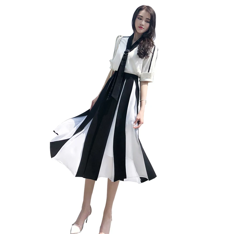 

2021 spring and summer new two-piece long skirt lady temperament French style dress women