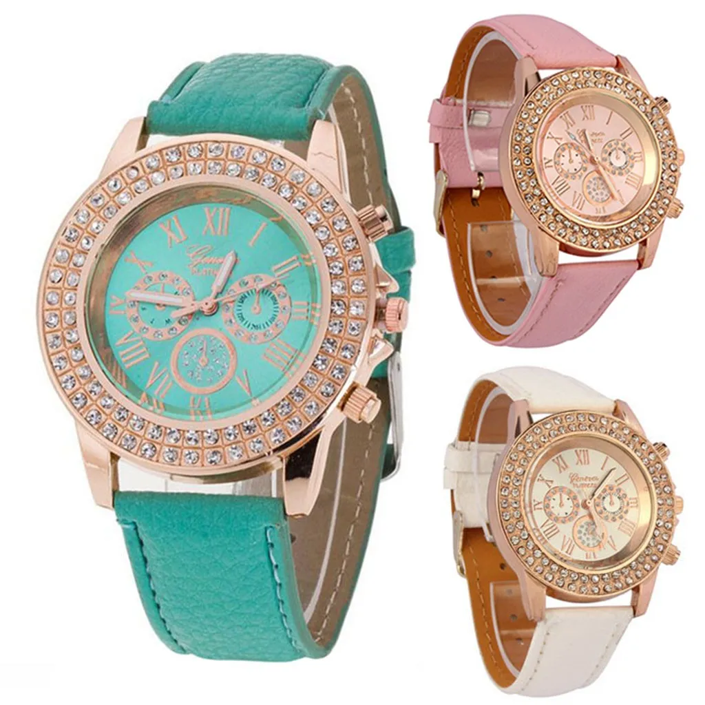 

Women's Quartz Leather Band Starry Sky Watch ladies Analog fashion luxury clock Wrist Watch water resistant 10bar pink