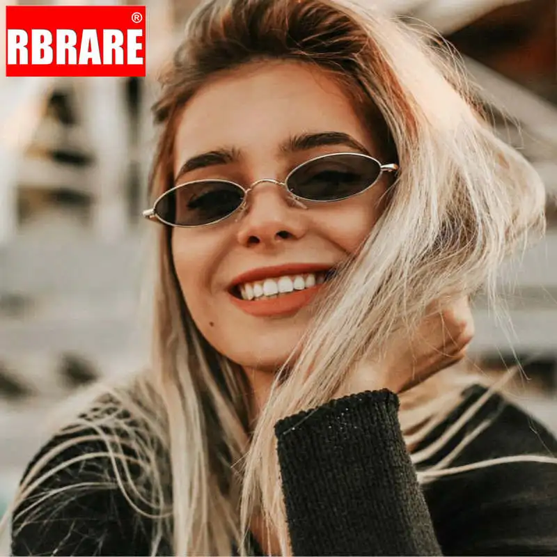 RBRARE сплав маленькая оправа Овальные Солнцезащитные очки женские мужские ретро металлические круглые мужские винтажные океанские красные Солнцезащитные очки женские очки