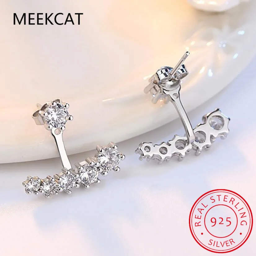 

Women 's jewelry high - grade zircon six - claw Stud Earrings after hanging fashion jewelry brand simple silver jewelry