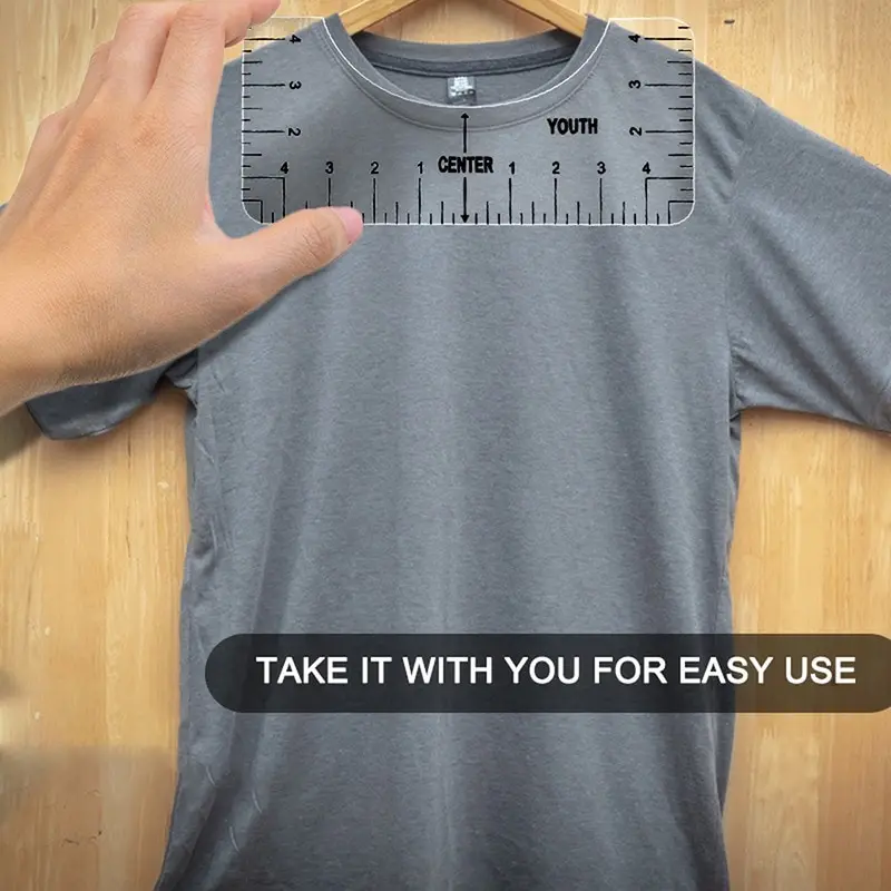 

4Pcs T-Shirt Alignment Ruler Craft For Guiding T-Shirt Design Fashion Centering Rulers With Size Chart Quilting Sewing Crafts