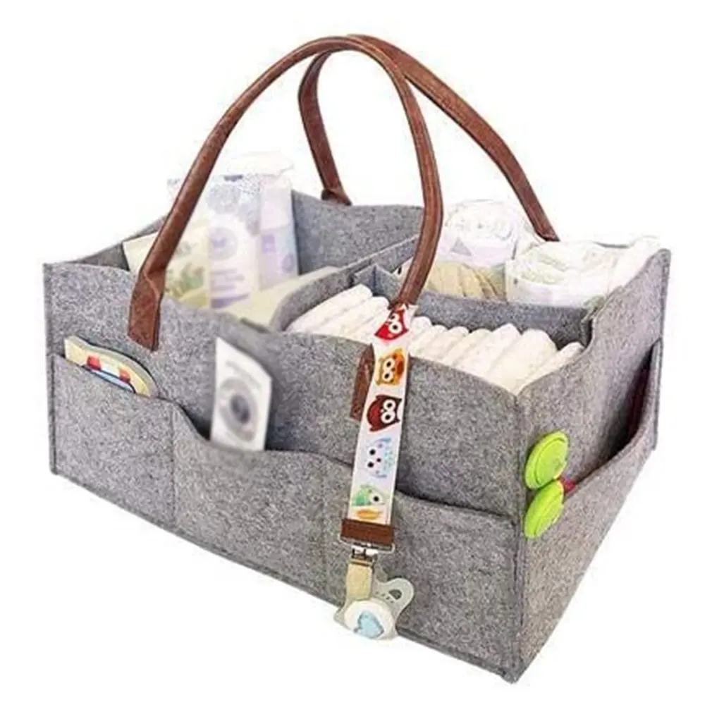 Women Multi-function Handbag Baby Diaper Organizer Foldable Felt Storage Case Bag Lady Portable Changeable Compartments for Mom | Смена