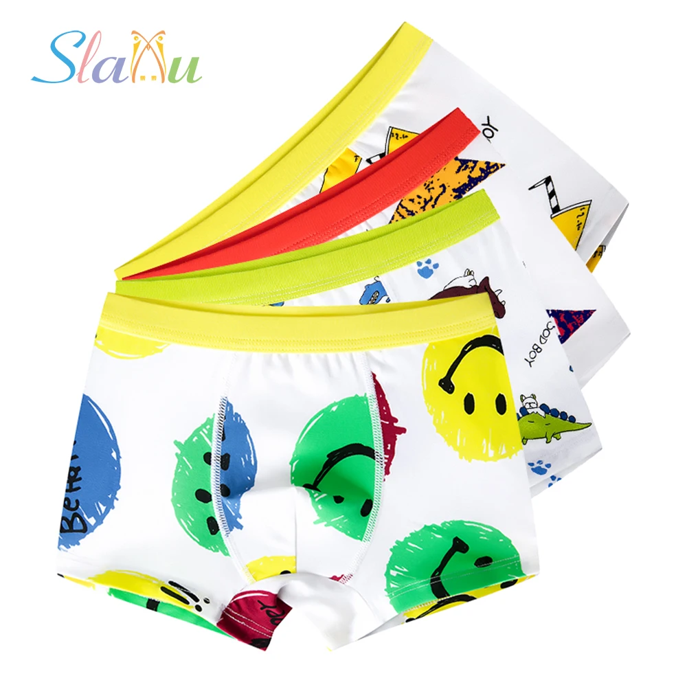 Мягкие Шорты для мальчиков 4 шт. нижнее белье из органического хлопка детей