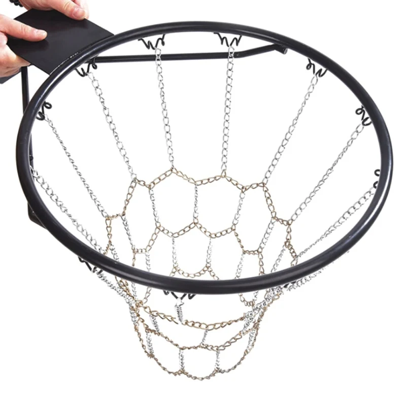 

Classic Backboard Rim Net Durable Galvanized Steel Chain Outdoor Sports Target Replacement Rugged Heavy Duty Net