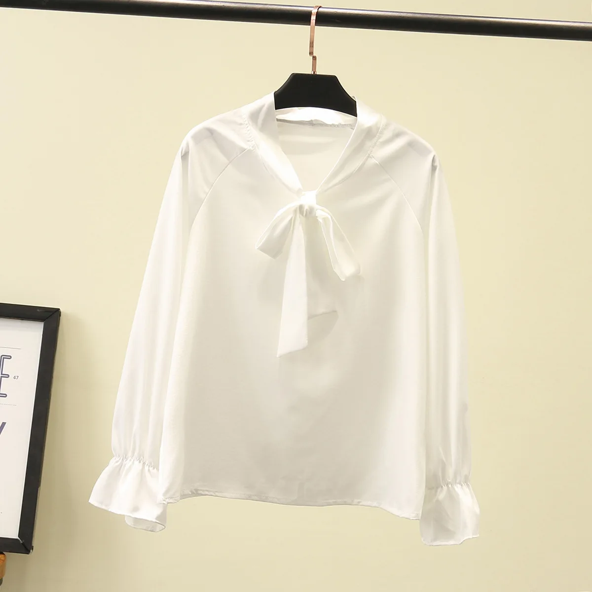 Женские комплекты Весна 2020 белая шифоновая блузка + Клетчатая Шерстяная длинная