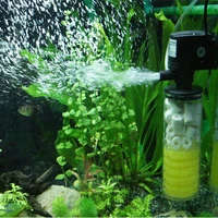 3 in 1 aquarium filter silent submersible water internal filter pump fish tank water pump wave maker sponge filter air pump 220v