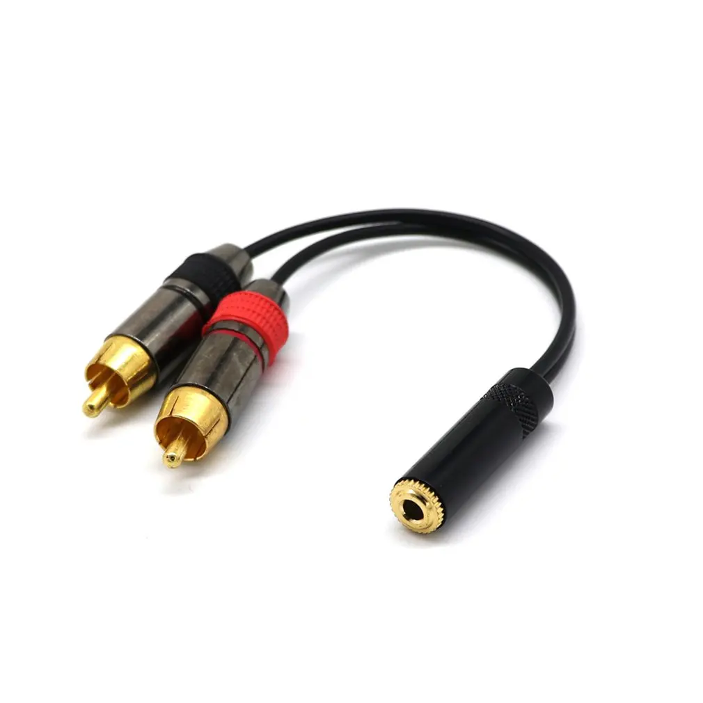 Гнездо для стереоразъема 3 5 из чистого золота 2 Phono Rca адаптер гнезд кабель мама 2rca