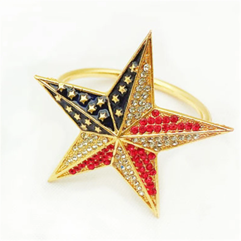 

American style American flag five-pointed star napkin ring table etiquette supplies western table decorations