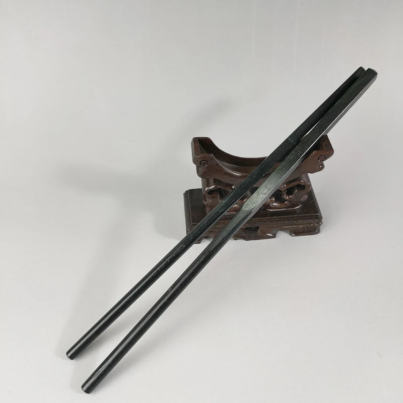 

100% / A Pair of Exquisite Chinese Traditional Craft Gift Natural Black Jade Handmade Chinese Chopsticks