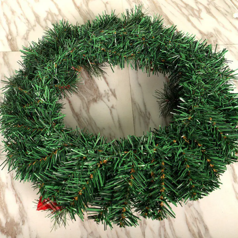 

Christmas Wreath Artificial Pine Leaves Round Wreath Door Hanging Wall Window Wedding Home Party Xmas Decor Ornaments