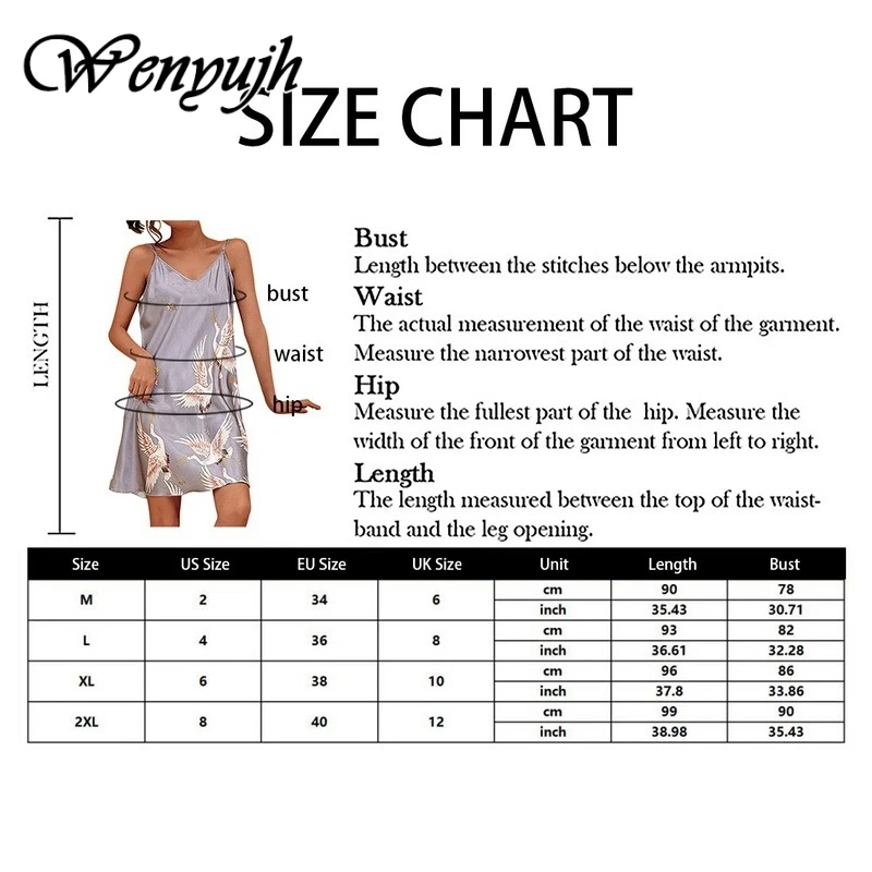 

WENYUJH Summer Women Sleepwear Silk Nighty Nightdress Sexy Japanese Lingerie Satin Nightgown Crane Nightwear Female Home Dress
