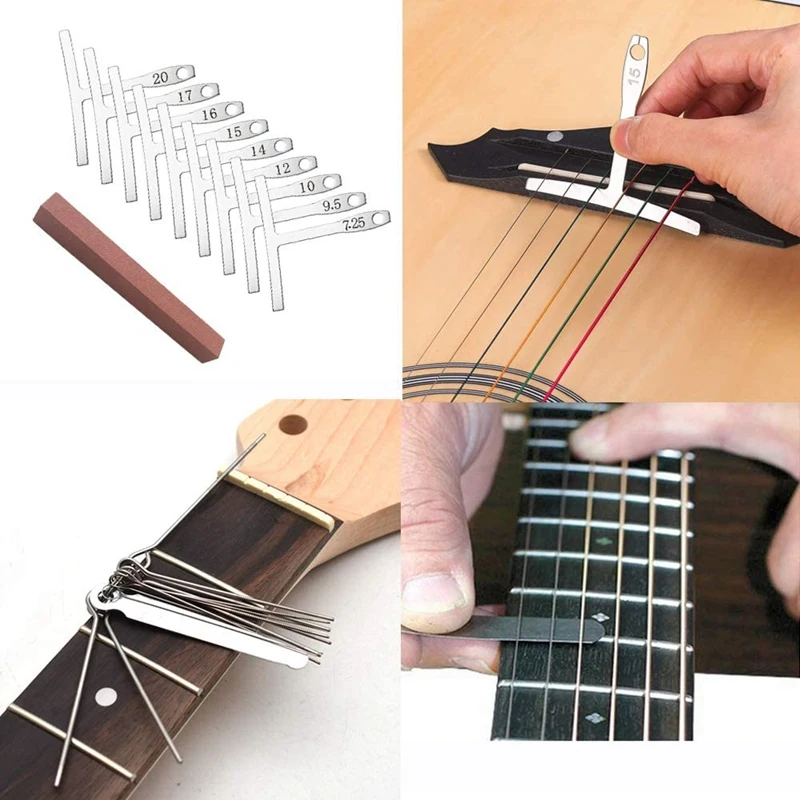 

72Pcs Guitar Tool ,Guitar Repair and Maintenance Tool Kit, Guitar Accessories with Guitar String Pick Bridge Pin Gauge