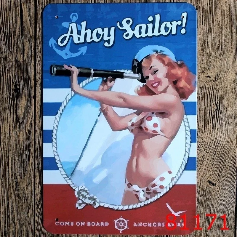 Металлическая жестяная вывеска ahoy sailor Decoration Bar Pub домашний винтажный Ретро плакат