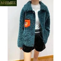 coat real female fur winter clothes 2021 korean vintage short sheep shearing jacket women 100 wool coat tops hiver 19295