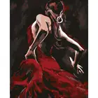 GATYZTORY 60x75 см DIY Раскраска по номерам Для Взрослых Красный танцор рисунок по номерам Настенная картина по номерам для подарка