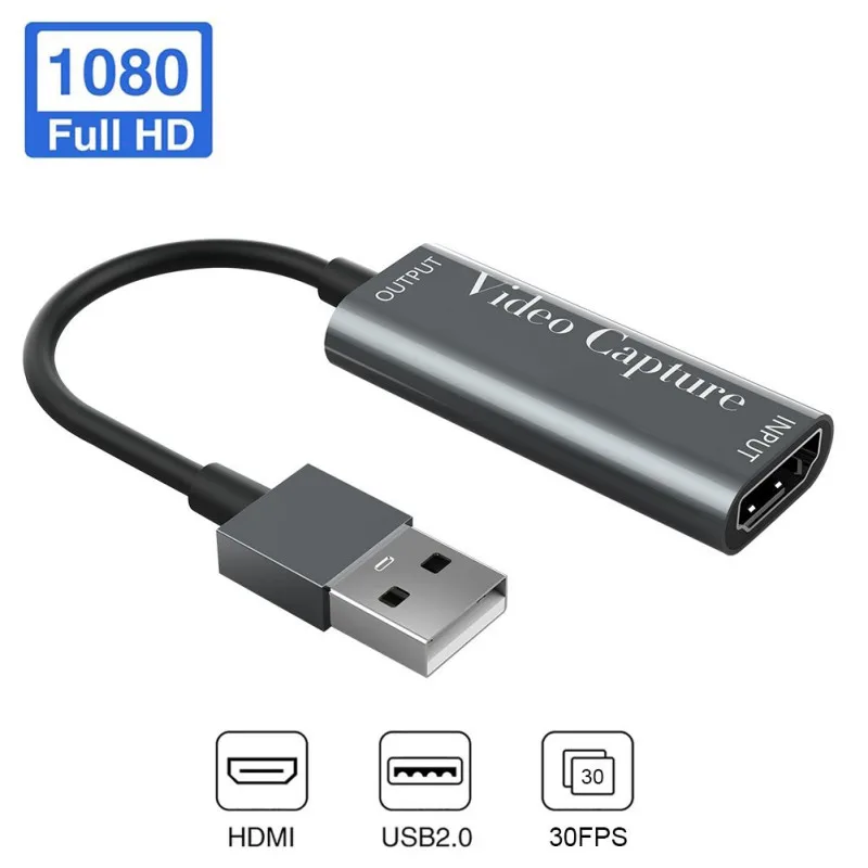

1080P Full HD USB 2.0 HDMI Video Capture Card Grabber Recorder Box For Game DVD Camera Recording Live Streaming