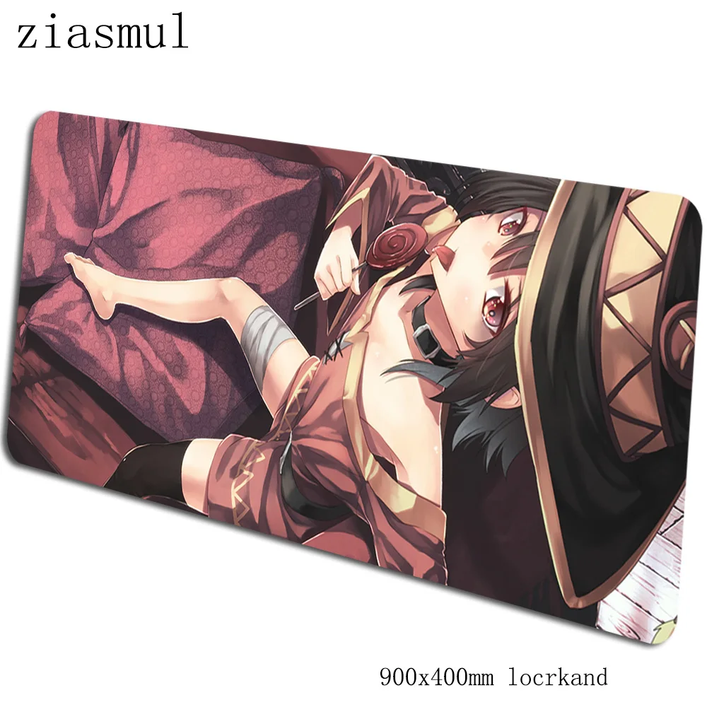 Megumin коврик для мыши толстый компьютерный геймерский коврик для мыши 900x400x3 мм большой коврик для мыши в стиле аниме эргономичный гаджет офисный стол коврики - Цвет: design 1