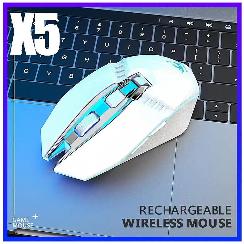 Мышь HobbyLane X5 Беспроводная игровая 500 мА ч Bluetooth 3 0 + 5 2 4 ГГц регулируемое DPI для