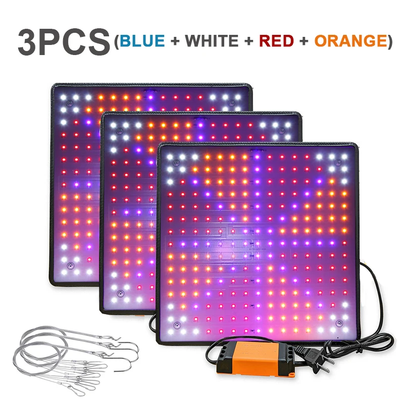 3pcs multiple colour Светодиодный светильник s для выращивания в помещении 1000 Вт 3500 К светодиодный светильник для выращивания полный спектр Фито лампа для выращивания растений палатки лампы для цветов Fitolamp - Испускаемый цвет: 3pcs multiple colour