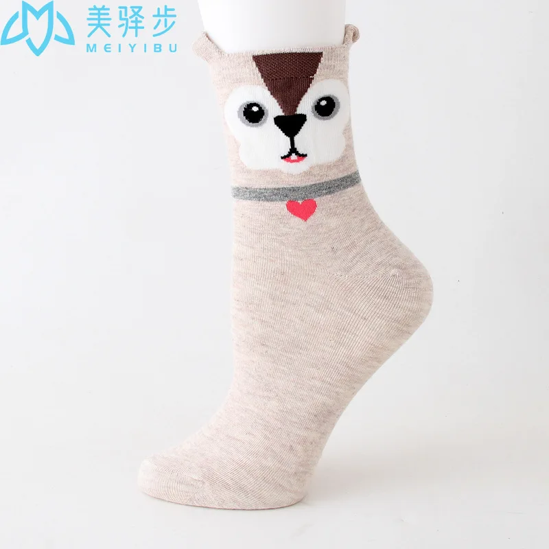 12 Pairs Per Set Cartoon Ear Female Socks Korean Version Cute Socks Manufacturer Wholesale