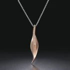 Ожерелье женское с подвеской в виде листка из циркония, DFN041
